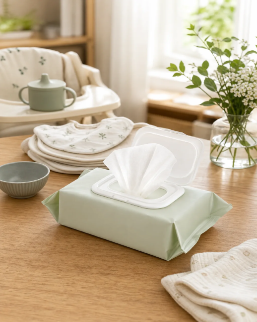Pristiq wipes on a warm family routine table